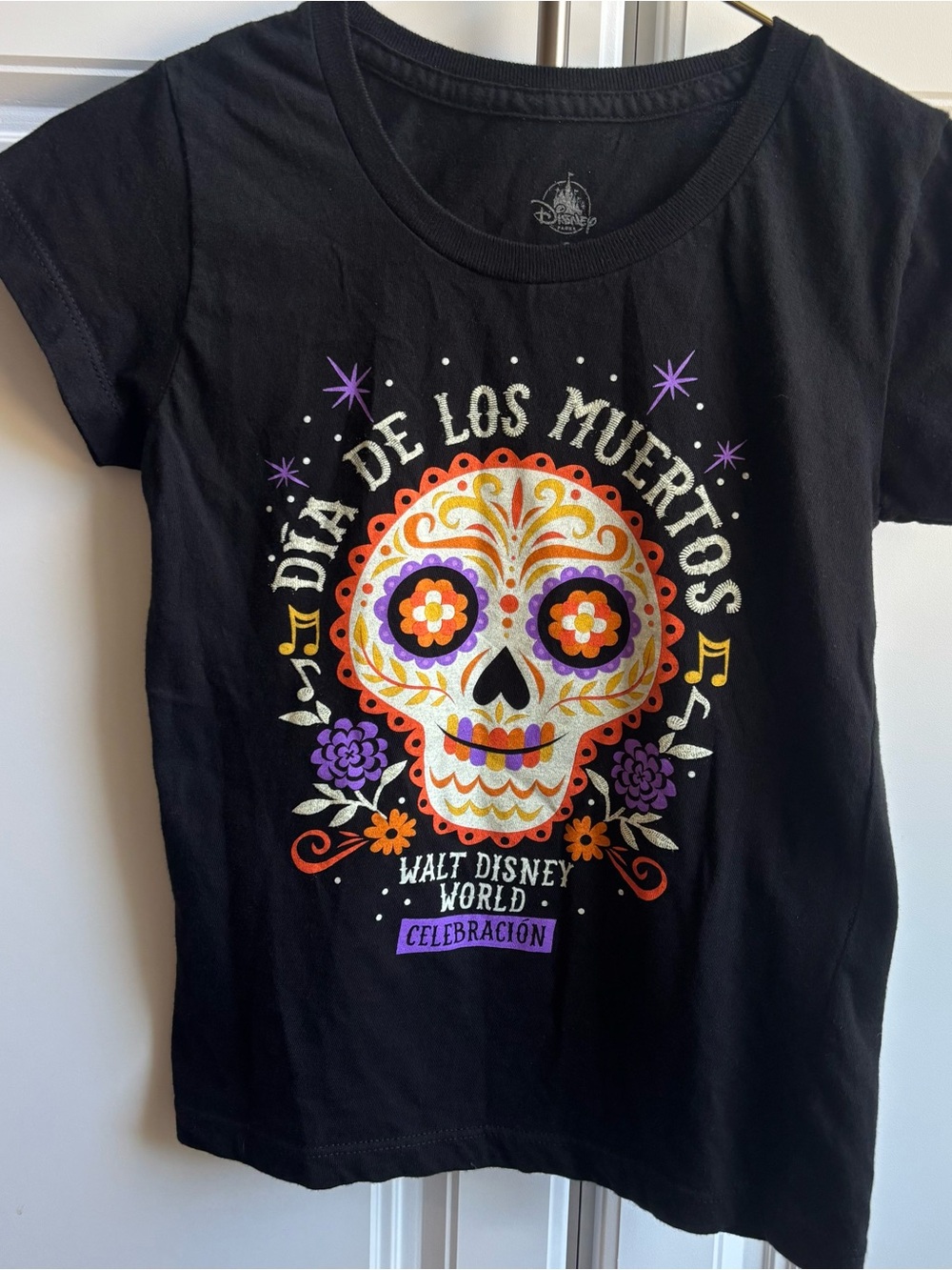 Disney Kids' Black "Día de Los Muertos" Sugar Skull Graphic Tee